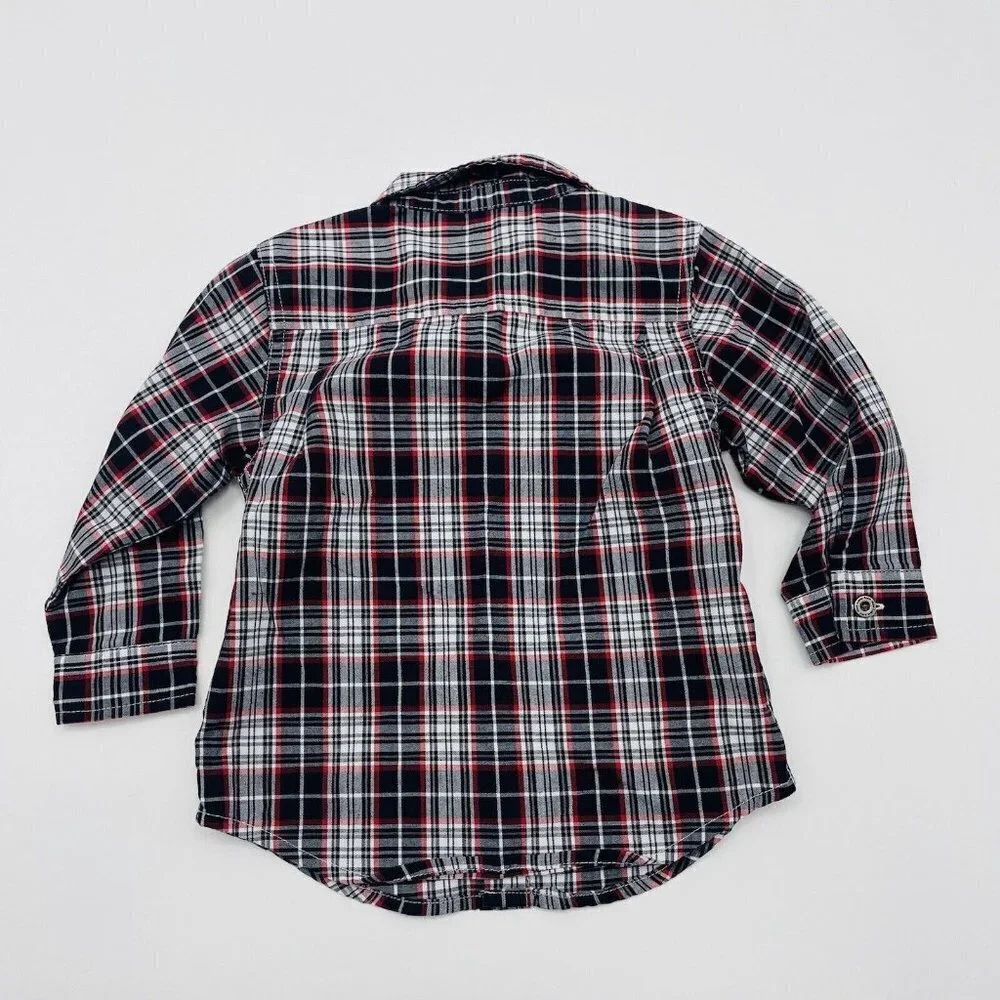 Calvin Klein Jeans Baby Boys 18 Months Plaid Long Sleeve‎ Button Down Shirt 1293